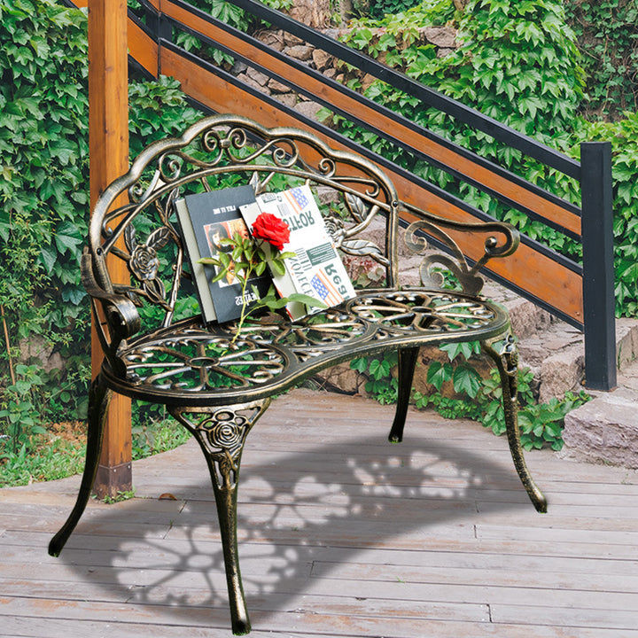 Contemporary Industrial Curved Aluminum Hollow Carving Waterproof Bench Backrest For Garden