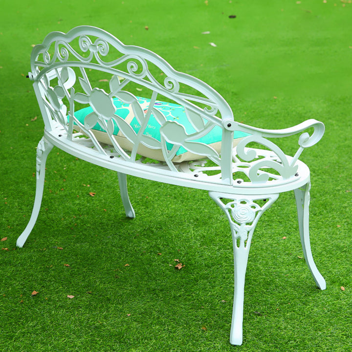 Contemporary Industrial Curved Aluminum Hollow Carving Waterproof Bench Backrest For Garden