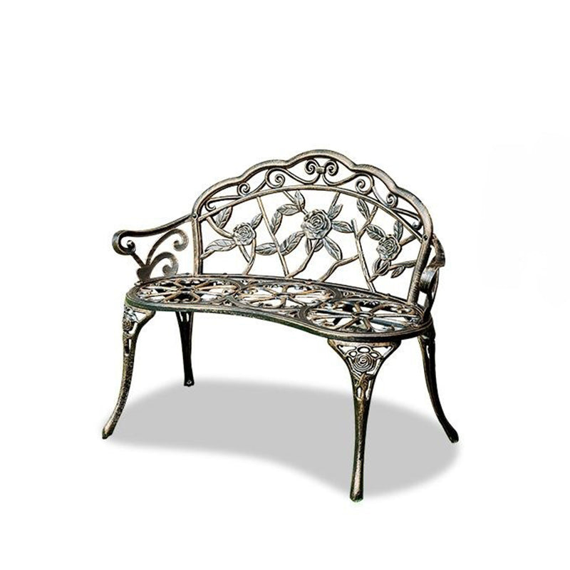 Contemporary Industrial Curved Aluminum Hollow Carving Waterproof Bench Backrest For Garden