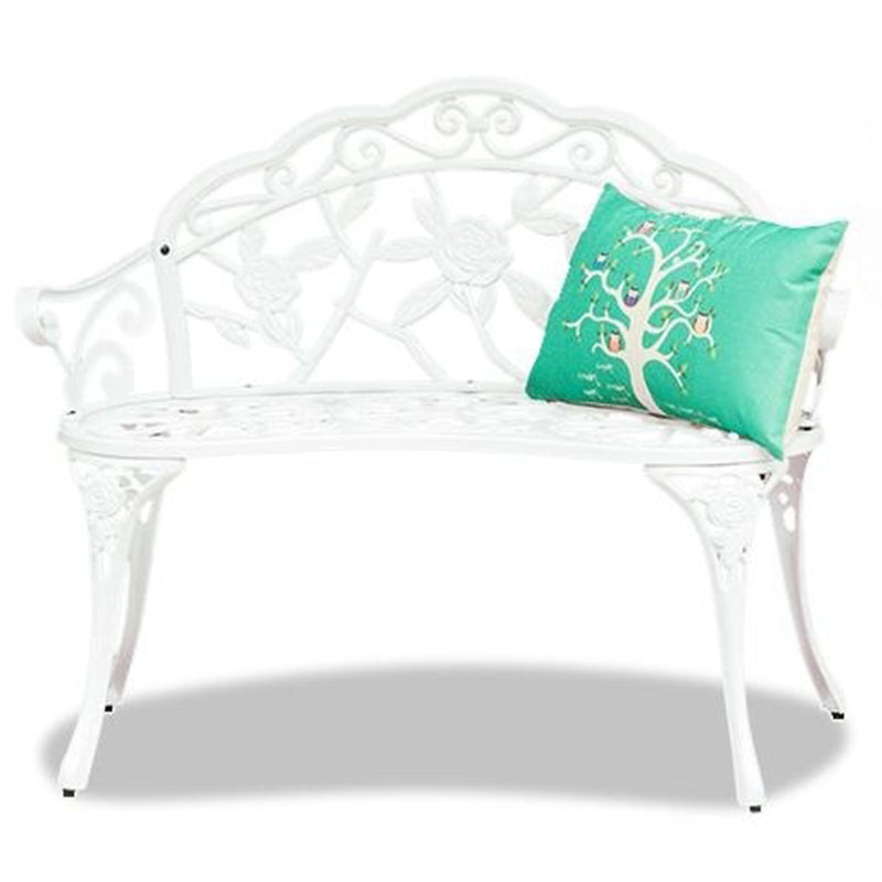 Contemporary Industrial Curved Aluminum Hollow Carving Waterproof Bench Backrest For Garden