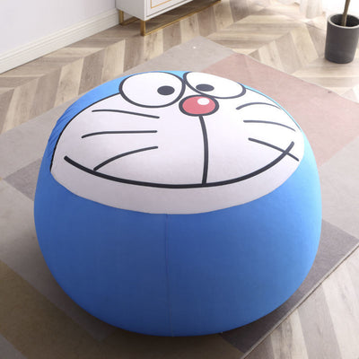 Contemporary Creative Round Fruit Watermelon Print Pattern Fabric Low Stool For Living Room