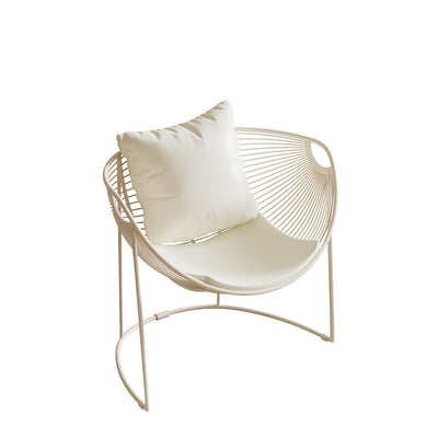 Chaise d'appoint traditionnelle rustique ronde rectangulaire en aluminium avec dossier en rotin et tissu pour salon 