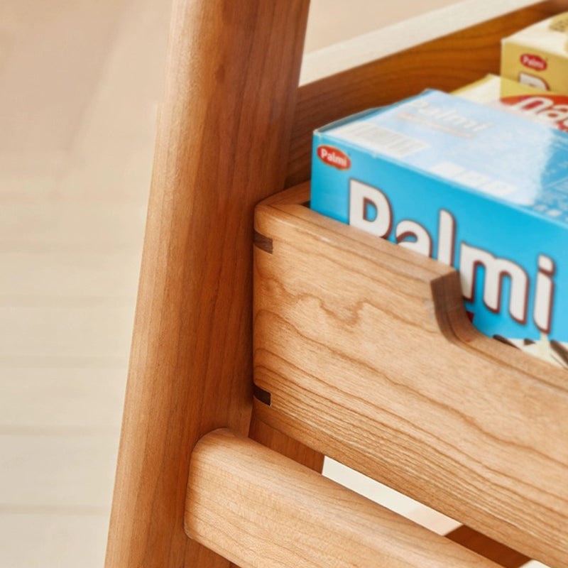 Contemporary Retro Rectangular Solid Wood Stackable Multi-Functional Storage Low Stool Footrest For Living Room