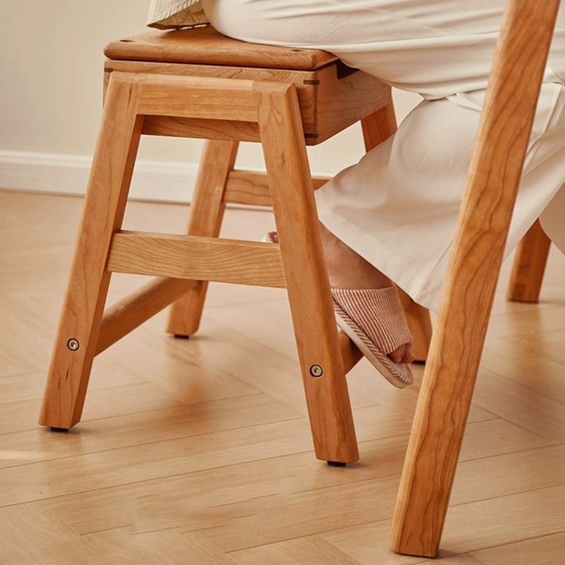 Contemporary Retro Rectangular Solid Wood Stackable Multi-Functional Storage Low Stool Footrest For Living Room