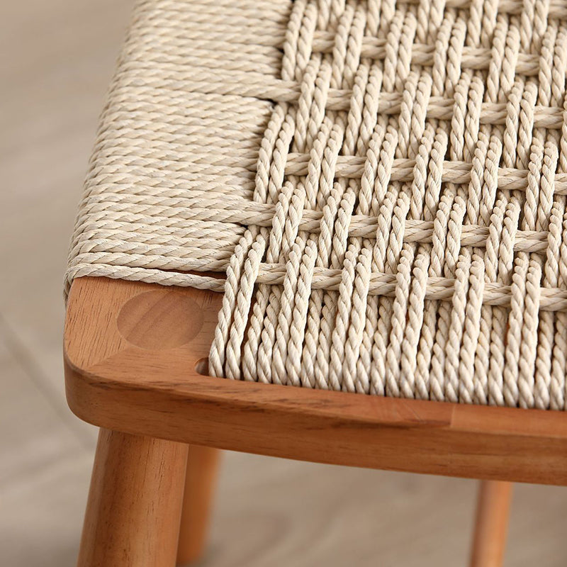 Traditioneller rustikaler runder rechteckiger Aluminium-Rattan-Stoffakzentstuhl mit Rückenlehne für das Wohnzimmer 