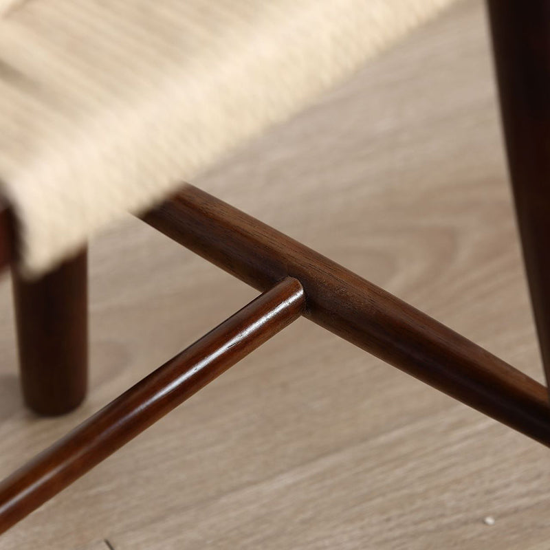 Traditioneller rustikaler runder rechteckiger Aluminium-Rattan-Stoffakzentstuhl mit Rückenlehne für das Wohnzimmer 