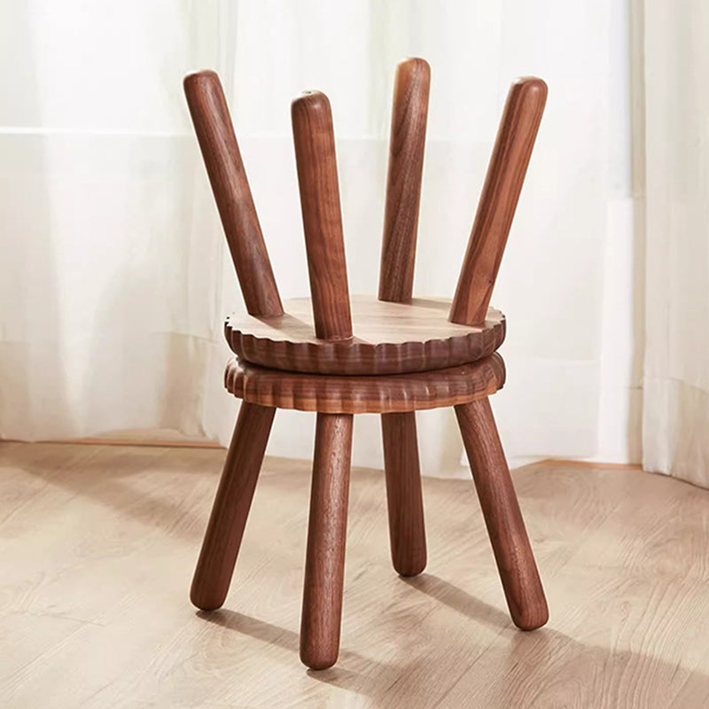 Contemporary Creative Biscuit Round Solid Wood Low Stool Footstool For Living Room