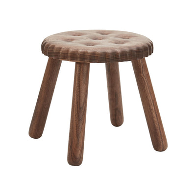 Contemporary Creative Biscuit Round Solid Wood Low Stool Footstool For Living Room
