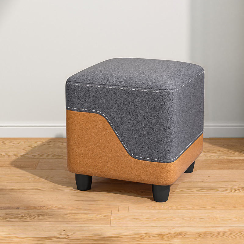 Contemporary Simplicity Fabric Cube Low Stool Footstool For Living Room