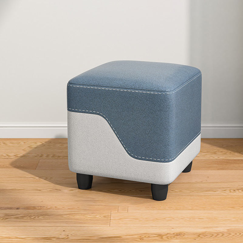 Contemporary Simplicity Fabric Cube Low Stool Footstool For Living Room