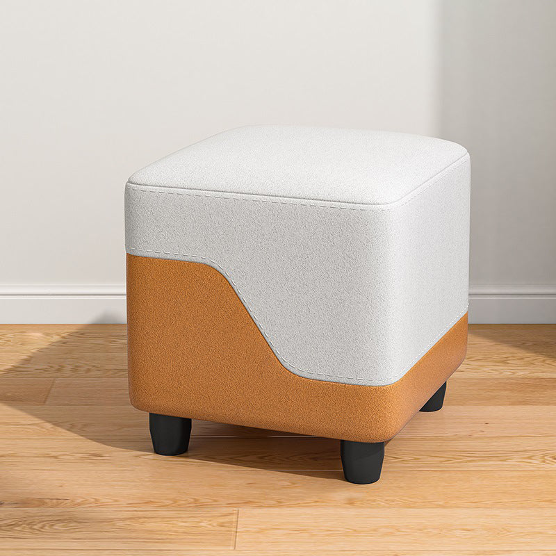 Contemporary Simplicity Fabric Cube Low Stool Footstool For Living Room