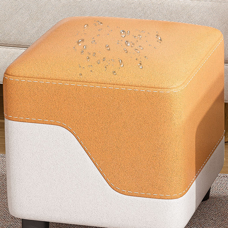 Contemporary Simplicity Fabric Cube Low Stool Footstool For Living Room