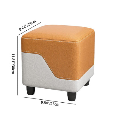 Contemporary Simplicity Fabric Cube Low Stool Footstool For Living Room