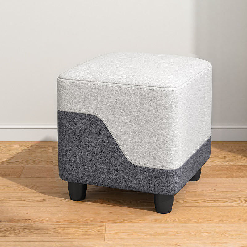 Contemporary Simplicity Fabric Cube Low Stool Footstool For Living Room