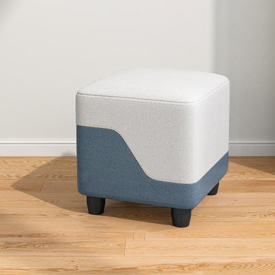 Contemporary Simplicity Fabric Cube Low Stool Footstool For Living Room