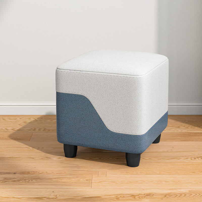 Contemporary Simplicity Fabric Cube Low Stool Footstool For Living Room
