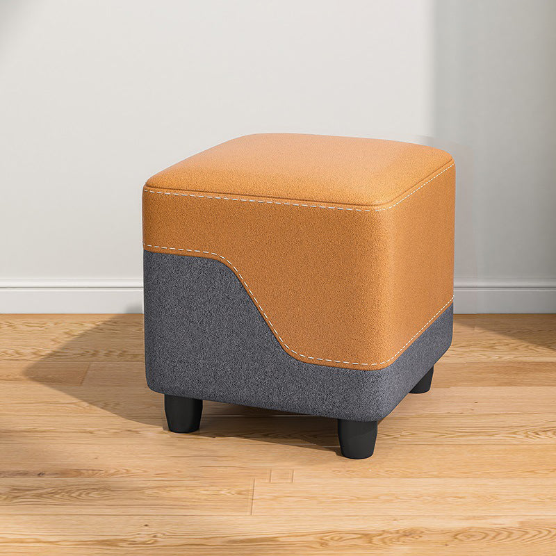 Contemporary Simplicity Fabric Cube Low Stool Footstool For Living Room