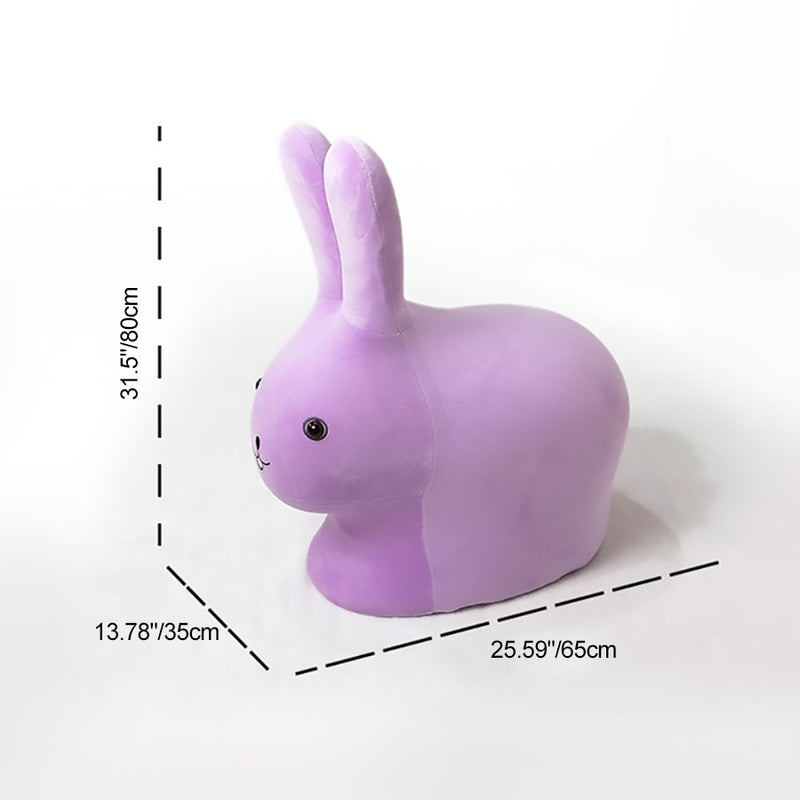 Contemporary Creative Cute Animal Rabbit Fabric Low Stool With Pulley For Living Room