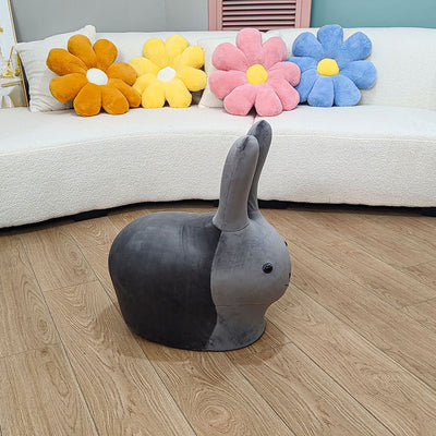 Contemporary Creative Cute Animal Rabbit Fabric Low Stool With Pulley For Living Room