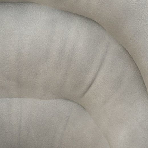 Silla reclinable plegable con respaldo de terciopelo redondo nórdico contemporáneo y estructura de acero al carbono en forma de X para sala de estar 