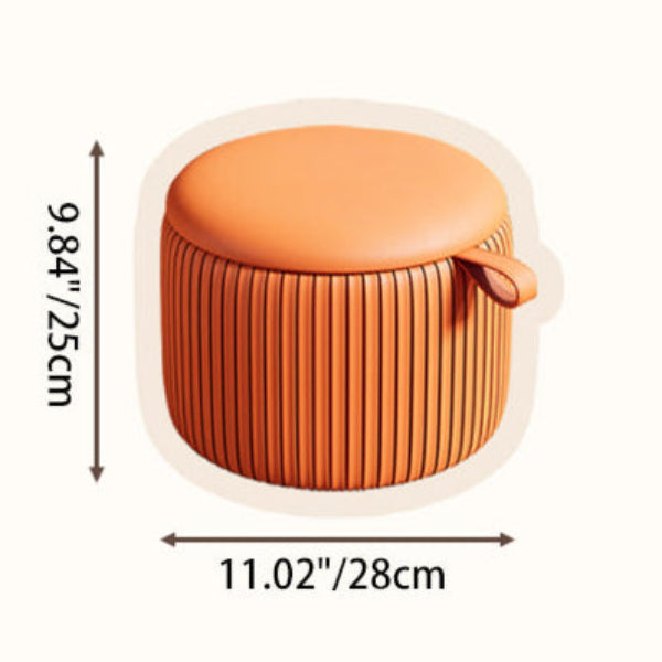 Contemporary Simplicity Fabric Round Pouf Low Stool For Living Room