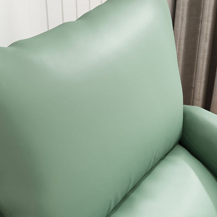 Sillón decorativo contemporáneo de lujo con respaldo curvo, tapizado en tela sintética y estructura de hierro para sala de estar 