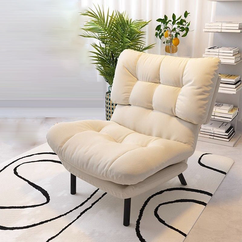 Contemporary Scandinavian Tufted Velvet Upholstered Wood Legs Accent Chair Backrest For Living Room