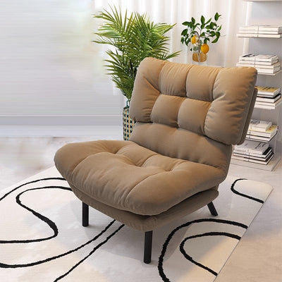 Contemporary Scandinavian Tufted Velvet Upholstered Wood Legs Accent Chair Backrest For Living Room