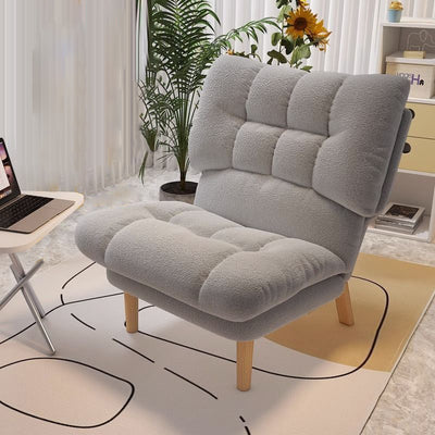 Contemporary Scandinavian Tufted Velvet Upholstered Wood Legs Accent Chair Backrest For Living Room