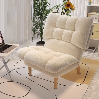 Contemporary Scandinavian Tufted Velvet Upholstered Wood Legs Accent Chair Backrest For Living Room