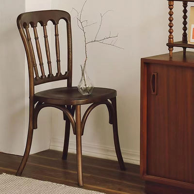 Chaise de Salle à Manger Moderne en Cuir Luxueux Courbé avec Dossier en Acier au Carbone 