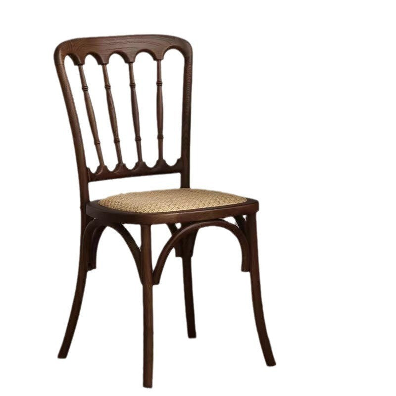 Chaise de Salle à Manger Moderne en Cuir Luxueux Courbé avec Dossier en Acier au Carbone 