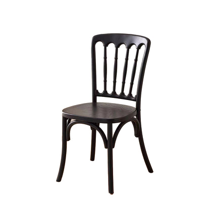 Chaise de Salle à Manger Moderne en Cuir Luxueux Courbé avec Dossier en Acier au Carbone 