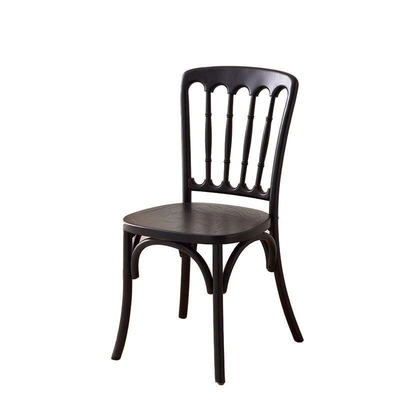 Chaise de Salle à Manger Moderne en Cuir Luxueux Courbé avec Dossier en Acier au Carbone 
