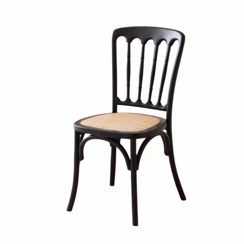 Chaise de Salle à Manger Moderne en Cuir Luxueux Courbé avec Dossier en Acier au Carbone 