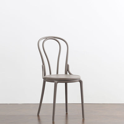 Contemporary Scandinavian Round Plastic Dining Chair Backrest For Dining Room
