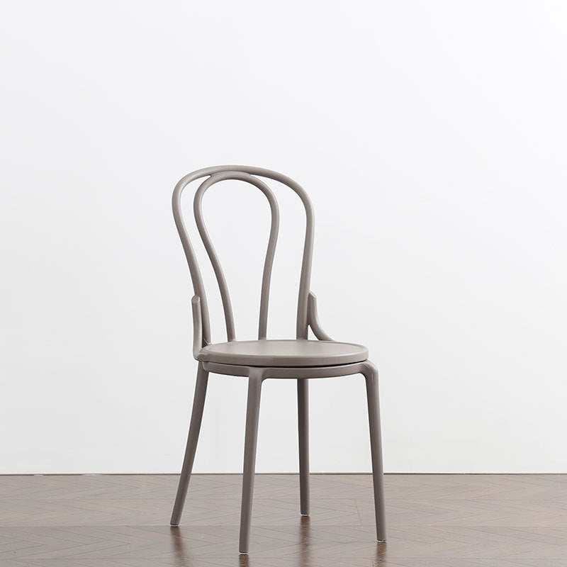 Contemporary Scandinavian Round Plastic Dining Chair Backrest For Dining Room