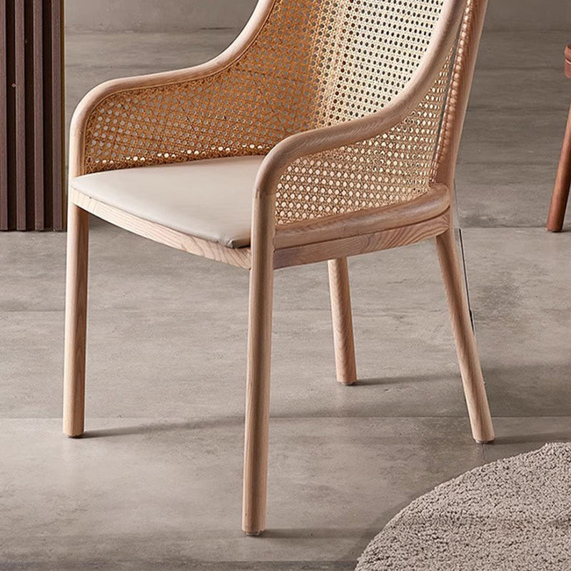 Moderner Luxus PU-Leder gepolsterter Esszimmerstuhl mit Flügelrückenlehne ohne Armlehnen für das Esszimmer 