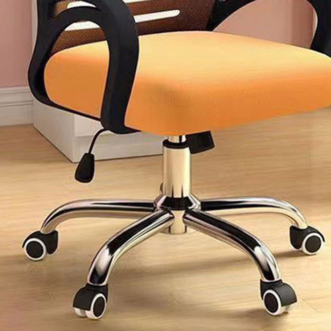 Contemporary Simplicity Breathable Mesh Fabric Upholstered Height Adjustable Swivel Desk Chair Stainless Steel Casters For Home Office