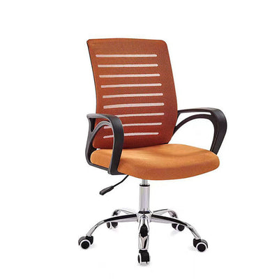 Contemporary Simplicity Breathable Mesh Fabric Upholstered Height Adjustable Swivel Desk Chair Stainless Steel Casters For Home Office