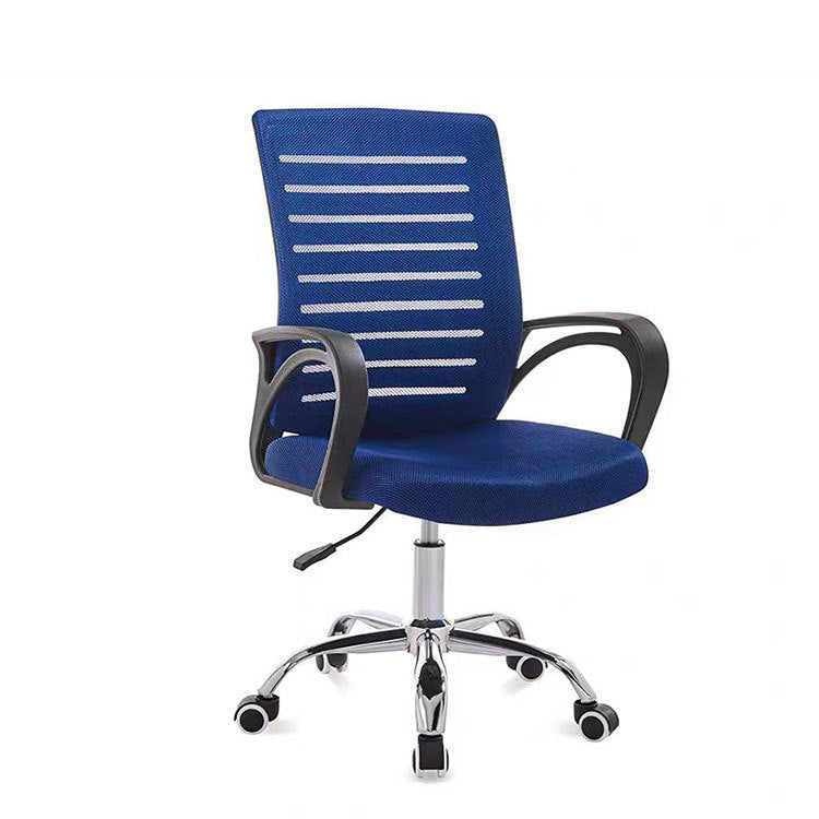 Contemporary Simplicity Breathable Mesh Fabric Upholstered Height Adjustable Swivel Desk Chair Stainless Steel Casters For Home Office