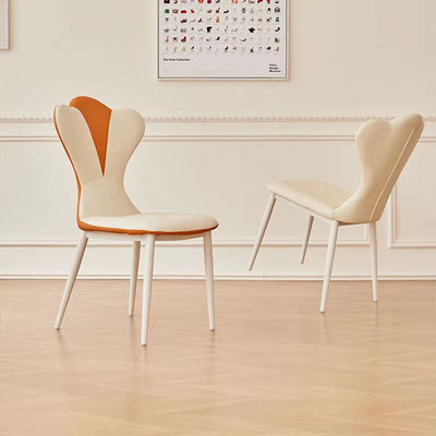 Contemporary Scandinavian Microfiber Leather Carbon Steel Vanity Stool Curved Backrest For Bedroom