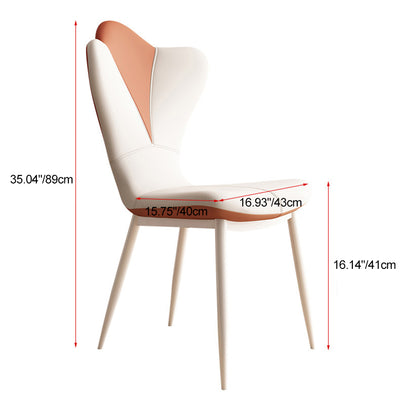 Contemporary Scandinavian Microfiber Leather Carbon Steel Vanity Stool Curved Backrest For Bedroom