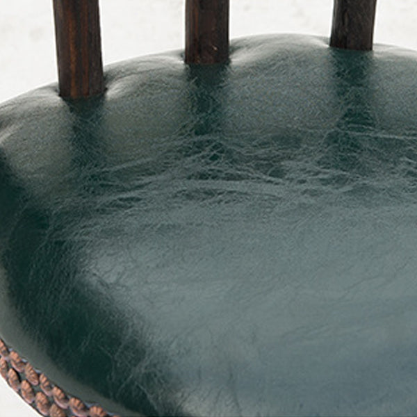 Zeitgenössischer, schlichter Barhocker mit niedrigem Rücken und Fußstütze, aus Kunstleder mit Ölwachs-Finish, gepolstert, Metall, verstellbar und drehbar, für das Esszimmer 