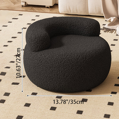 Contemporary Creative Lamb Fleece Round Pouf Low Stool Backrest For Living Room