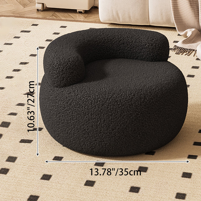 Contemporary Creative Lamb Fleece Round Pouf Low Stool Backrest For Living Room