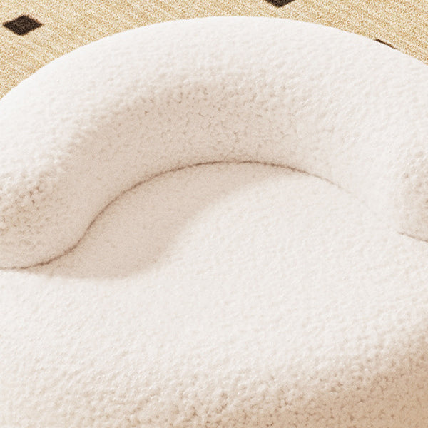 Contemporary Creative Lamb Fleece Round Pouf Low Stool Backrest For Living Room