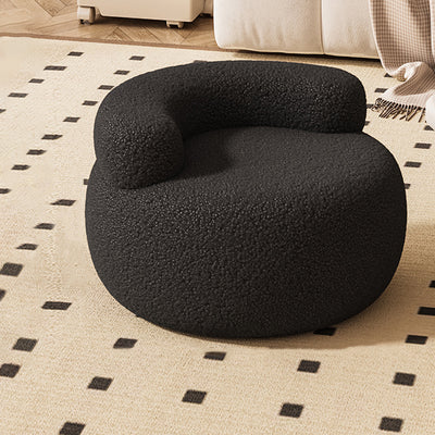 Contemporary Creative Lamb Fleece Round Pouf Low Stool Backrest For Living Room