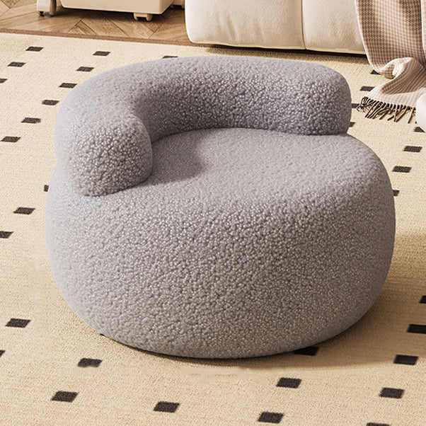 Contemporary Creative Lamb Fleece Round Pouf Low Stool Backrest For Living Room
