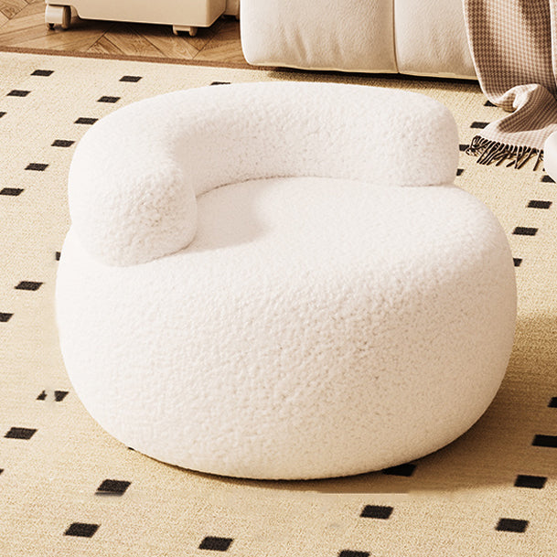 Contemporary Creative Lamb Fleece Round Pouf Low Stool Backrest For Living Room